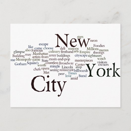 New York City Briefkaart (Voorkant)