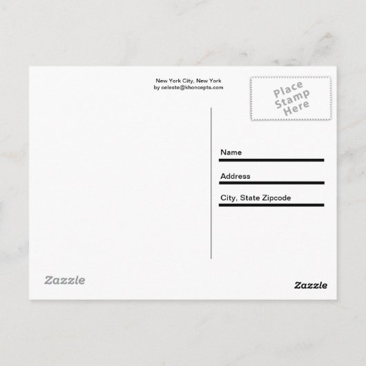 New York City Briefkaart (Achterkant)