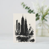 New York City Briefkaart Kunst Stijl gebouwen (Staand voorkant)