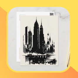 New York City Briefkaart Kunst Stijl gebouwen