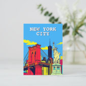 New York City Bright Art Travel Briefkaart (Staand voorkant)