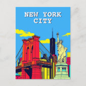 New York City Bright Art Travel Briefkaart (Voorkant)