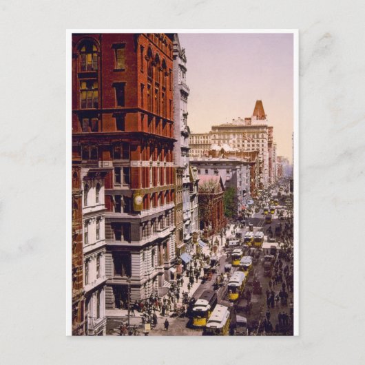 New York City Broadway 1900 -  Amerika Briefkaart (Voorkant)