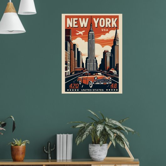 New York City Brooklyn Bridge  auto Poster (Woonkamer 1)