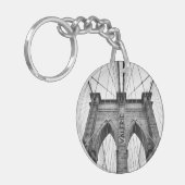 New York City Brooklyn Bridge Closeup Sleutelhanger (Voorkant Links)