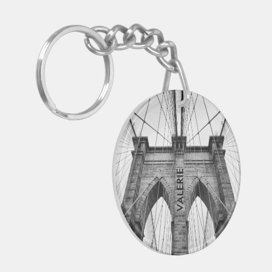 New York City Brooklyn Bridge Closeup Sleutelhanger (Voorkant Links)