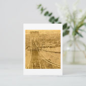 New York City Brooklyn Bridge Construction 1870 Briefkaart (Staand voorkant)