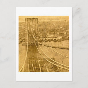 New York City Brooklyn Bridge Construction 1870 Briefkaart