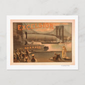New York City Brooklyn Bridge "Excelsior" Briefkaart (Voorkant)