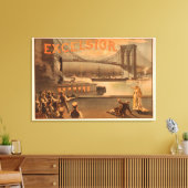 New York City Brooklyn Bridge "Excelsior" Canvas Afdruk (Insitu (Woonkamer))