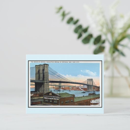 New York City Brooklyn Bridge, Manhattan Briefkaart (Staand voorkant)