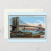  New York City Brooklyn Bridge, Manhattan Briefkaart (Voorkant / Achterkant)