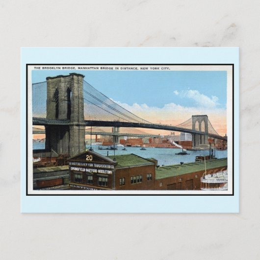  New York City Brooklyn Bridge, Manhattan Briefkaart (Voorkant)