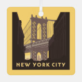 New York City | Brooklyn Bridge Metalen Ornament (Voorkant)