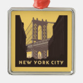 New York City | Brooklyn Bridge Metalen Ornament (Voorkant)