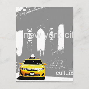 New York City Brooklyn Bridge Nyc Yellow Taxi Briefkaart