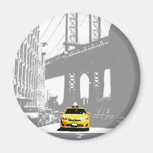 New York City Brooklyn Bridge Nyc Yellow Taxi Magneet