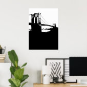 New York City Brooklyn Bridge Silhouette Pop Kunst Poster (Thuiskantoor)