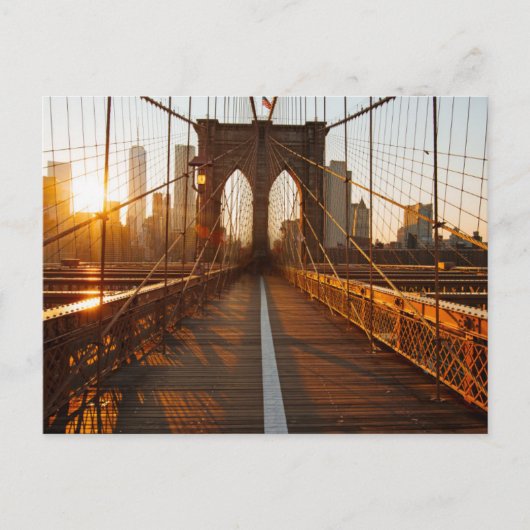 New York City Brooklyn Bridge Sunrise Briefkaart (Voorkant)