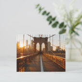 New York City Brooklyn Bridge Sunrise Briefkaart (Staand voorkant)