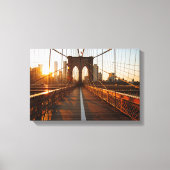 New York City Brooklyn Bridge Sunrise Canvas Afdruk (Voorkant)
