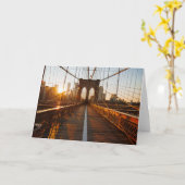 New York City Brooklyn Bridge Sunrise Kaart (Gele Bloem)