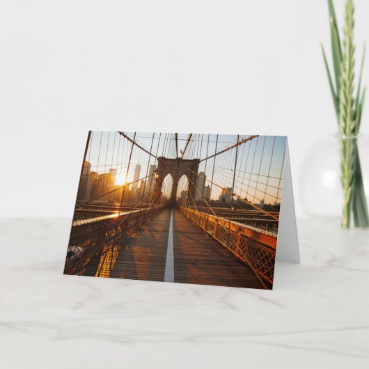 New York City Brooklyn Bridge Sunrise Kaart (Voorkant)