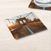 New York City Brooklyn Bridge Sunrise Kartonnen Onderzetters (Schuin)