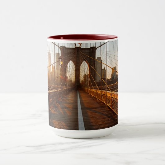 New York City Brooklyn Bridge Sunrise Mok (Midden)