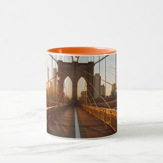 New York City Brooklyn Bridge Sunrise Mok (Midden)