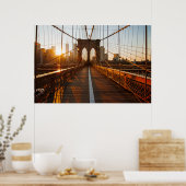 New York City Brooklyn Bridge Sunrise Poster (Keuken)