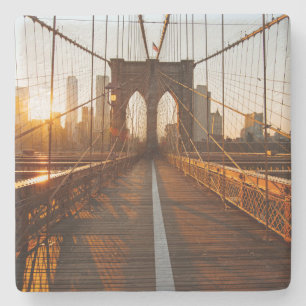 New York City Brooklyn Bridge Sunrise Stenen Onderzetter