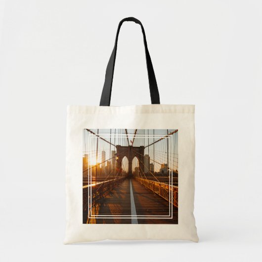 New York City Brooklyn Bridge Sunrise Tote Bag (Voorkant)