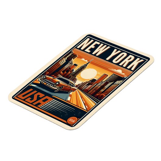 New York City Brooklyn Bridge Vintage klassieke au Magneet (Linkerzijde)