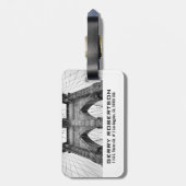 New-York City Brooklyn Bridge Zwart-wit Foto Bagagelabel (Achterkant verticaal)