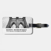 New-York City Brooklyn Bridge Zwart-wit Foto Bagagelabel (Achterkant horizontaal)
