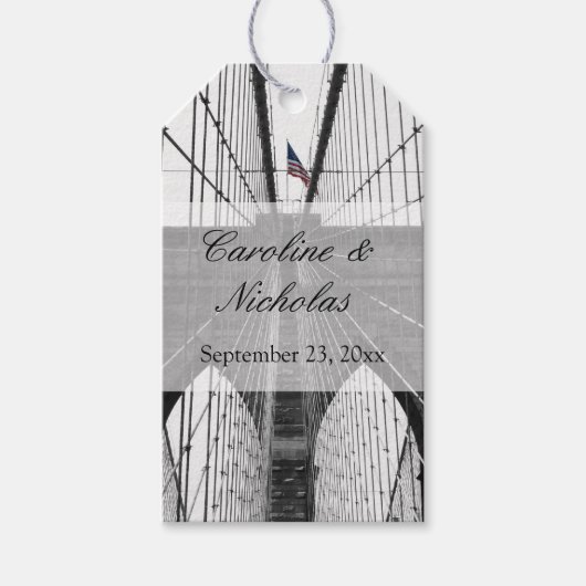 New York City Brooklyn Bruiloft Cadeaulabel (Voorkant)