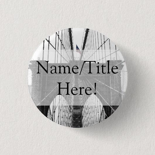 New York City Brooklyn Bruiloft Ronde Button 3,2 Cm (Voorkant)