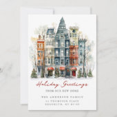 New York City Brownstone Nieuw Adres Aankondiging (Voorkant)