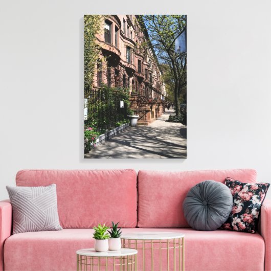 New York City Brownstone Upper West Side NYC Canvas Afdruk (Insitu (Woonkamer))