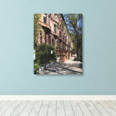 New York City Brownstone Upper West Side NYC Canvas Afdruk (Insitu (Houten vloer))