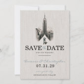 New York City bruid & bruidegom Save the Date (Voorkant)
