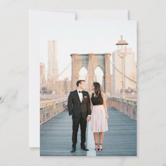 New York City bruid & bruidegom Save the Date (Achterkant)