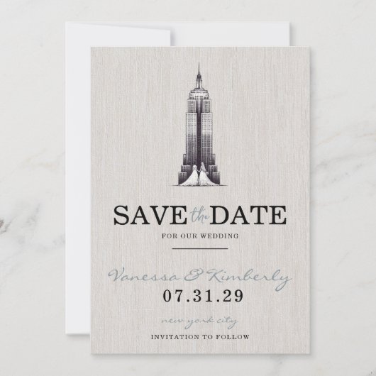 New York City Bruiden redden de datum Save The Date (Voorkant)