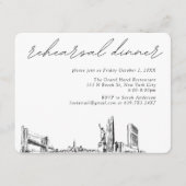 New York City Bruiloft Elegant repetitie diner Informatiekaartje (Voorkant)