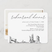 New York City Bruiloft Elegant repetitie diner Informatiekaartje (Voorkant / Achterkant)