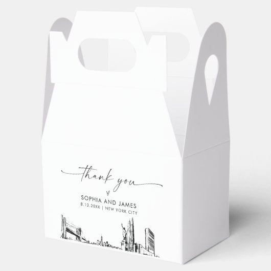New York City bruiloft gepersonaliseerde gunst box Bedankdoosjes (Geopend)