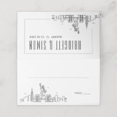 New York City bruiloft | Kaarten voor tabelnaam pl Plaatskaartje (Buitenkant ongevouwen)