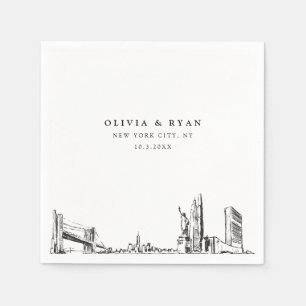 New York City Bruiloft Minimalistisch papier Servet