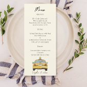 New York City Bruiloft Waterverf ontwerp Menu